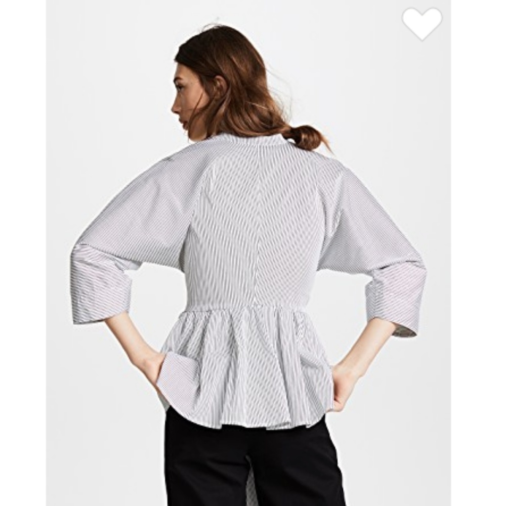 NWOT Tome Striped Peplum Shirt - Picture 7 of 15